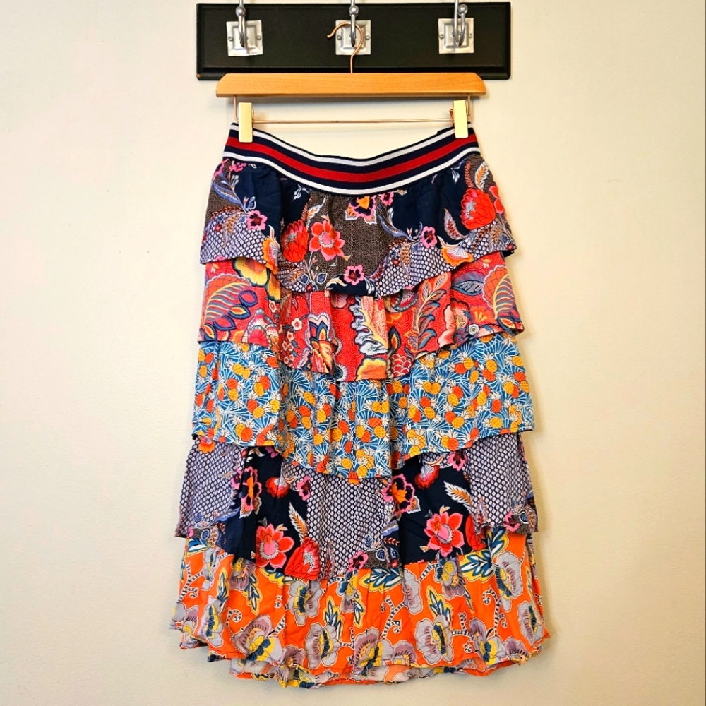 Anthropologie Maeve Tiered Ruffled Skirt